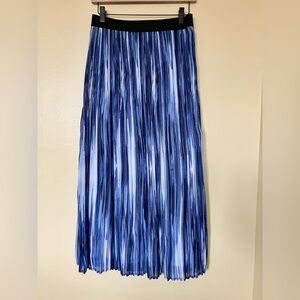 NY Collection Blue Striped pleated Women's Skirt